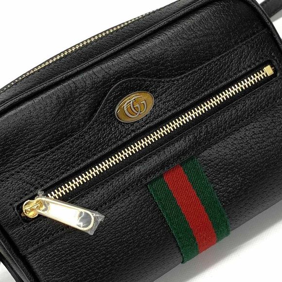 Gucci Ophidia Shoulder Black Leather Sherry Line Diagonal Bag - Picture 5 of 6